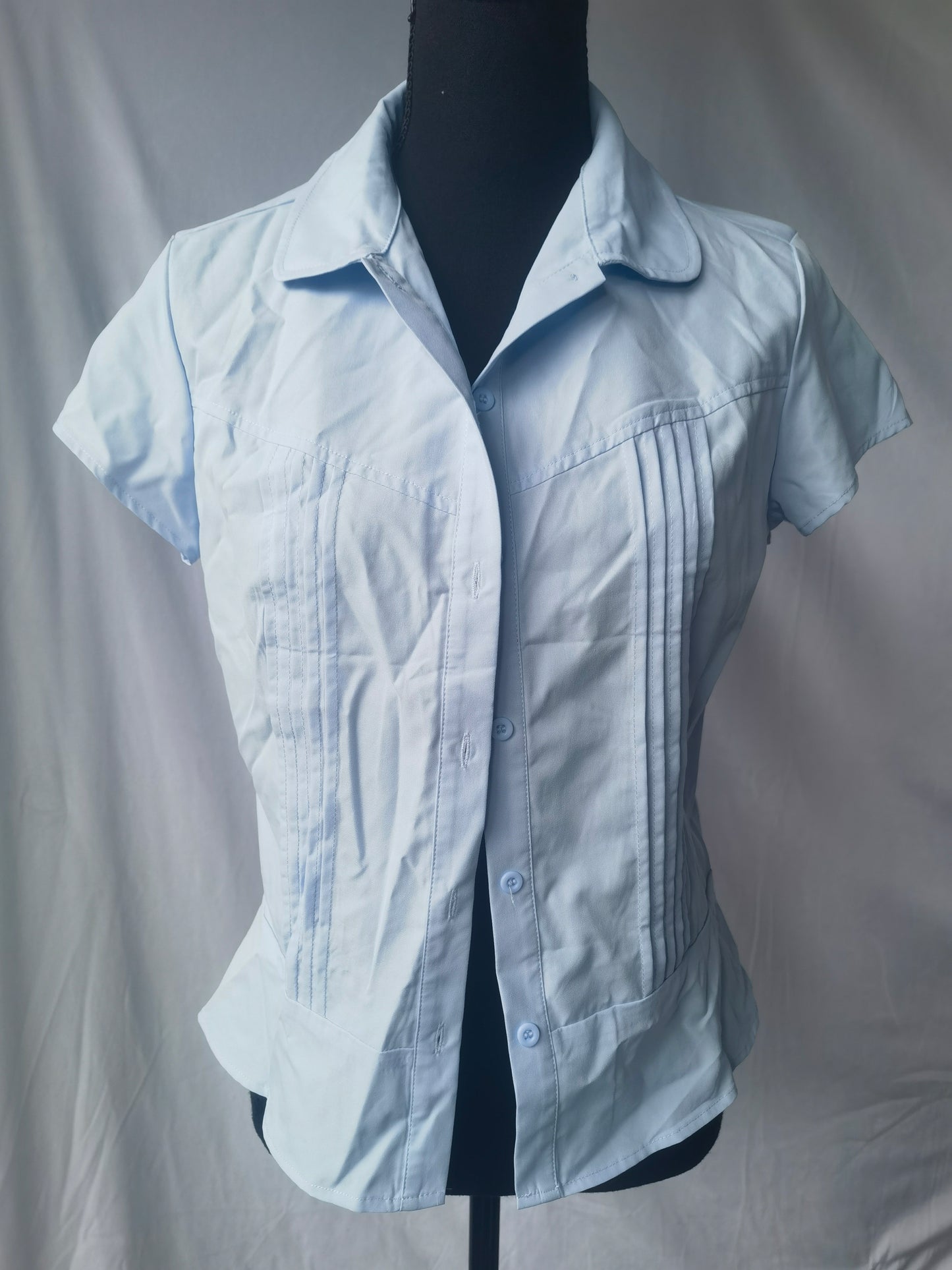 Women's Shirt Short Sleeve White Tops Office Lady Blouse for Women Button Slim Top Women's Clothing Size No