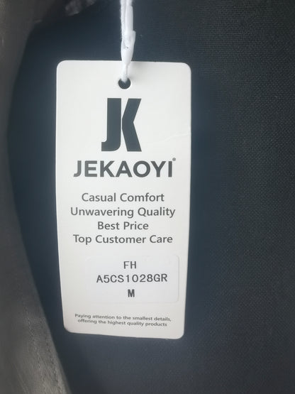 JEKAOYI Mens Casual Long Sleeve Cotton Linen Shirts Buttons Down Solid Plain Roll-Up Sleeve Summer Beach Shirts, Size M