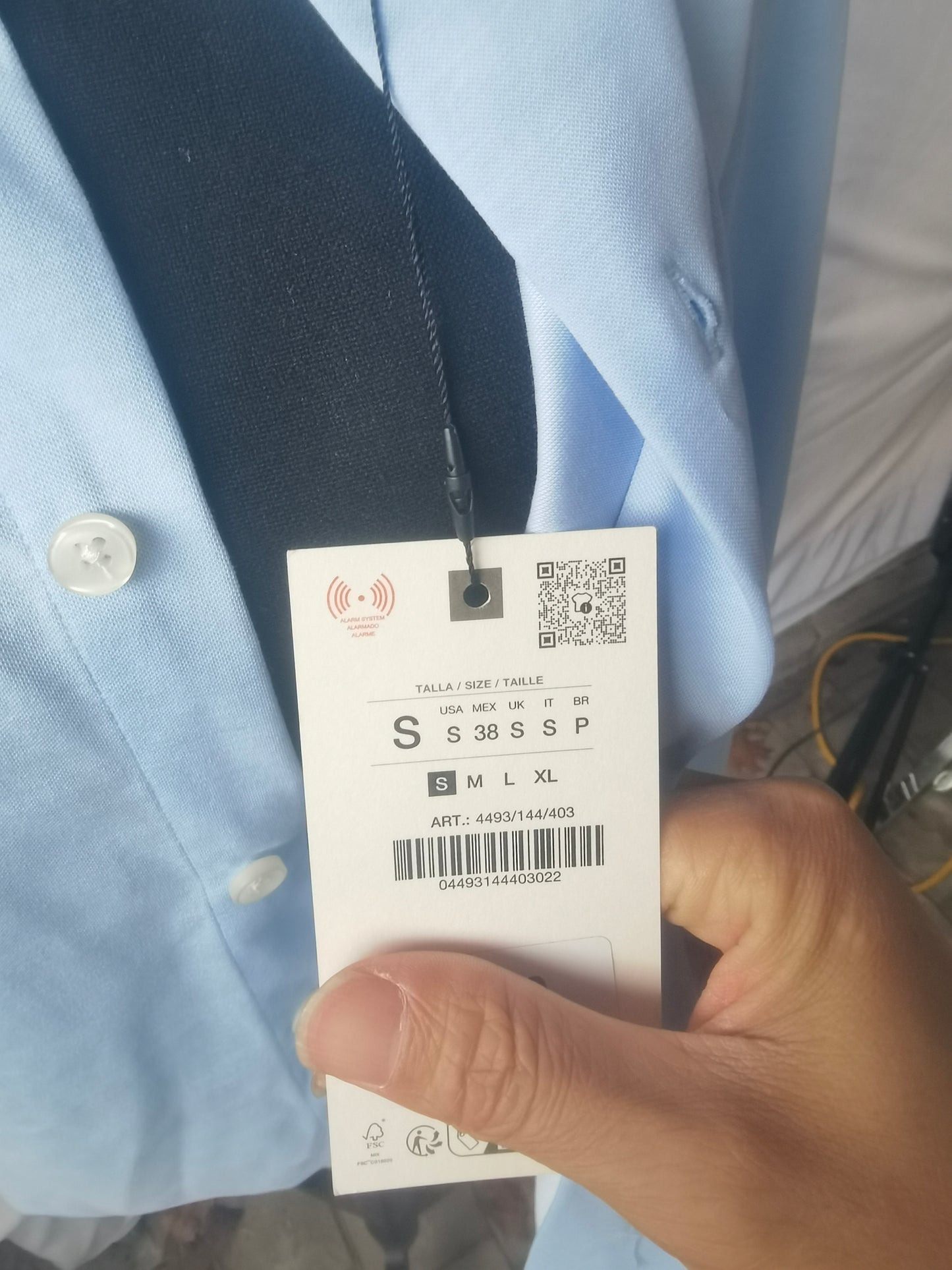 ZARA  blue casual long sleeve Loose Poplin Shirt shirt size S