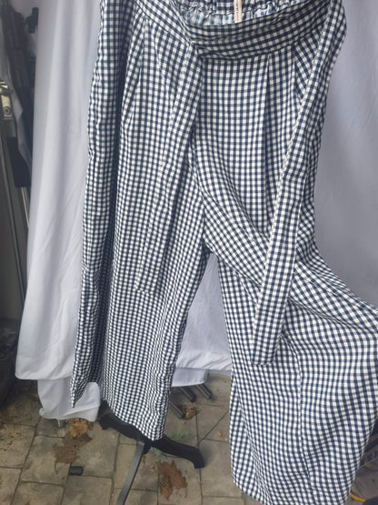Zara Trafaluc collection black & white plaid pants women's Size XL