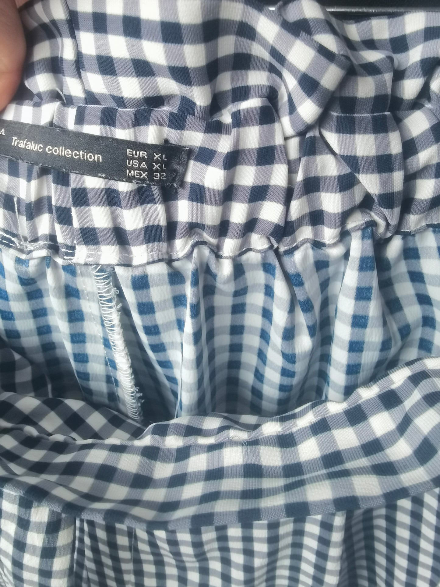 Zara Trafaluc collection black & white plaid pants women's Size XL