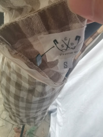 Women's Plaid Tube Dress Zip Up Strap Sleeveless Party Mini A-Line Dress Size S