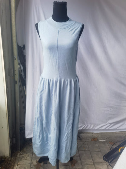 ZESICA High Waist Smocked Flowy Tiered Midi Dress t Size S