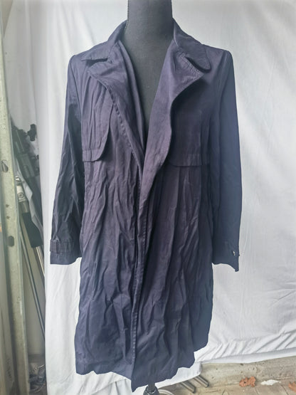 ZARA Ladies Purple Trench Coat Spring Autumn Suit Collar Double-Breasted Long Overcoat Loose WindbreakerSize 11/12