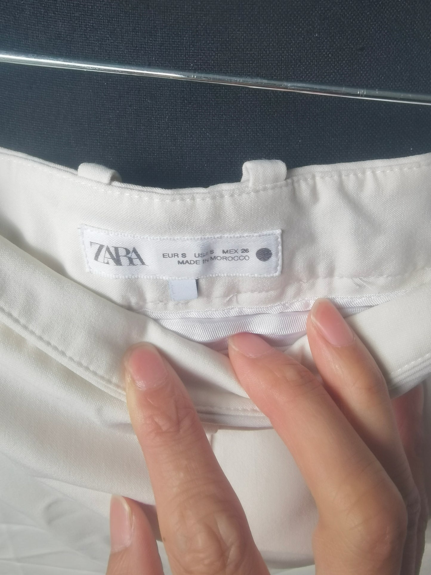 NWT Zara ZW cargo skirt oyster white Size S