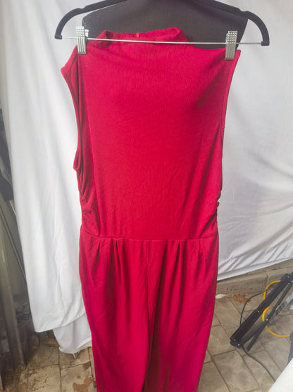 PRETTYGARDEN Women's Jumpsuits 2024 Summer Casual Sleeveless Elastic Waist Stretchy Ribbed Knit Long Rompers With Pocket  Size L