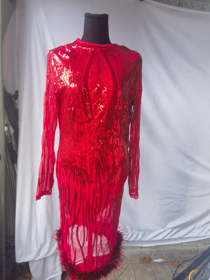 Women Bodycon Maxi Dress Sexy See-Through Mesh Sheer Party Dress Solid Long Sleeve Cross Tie-up Dress for Prom  Size L