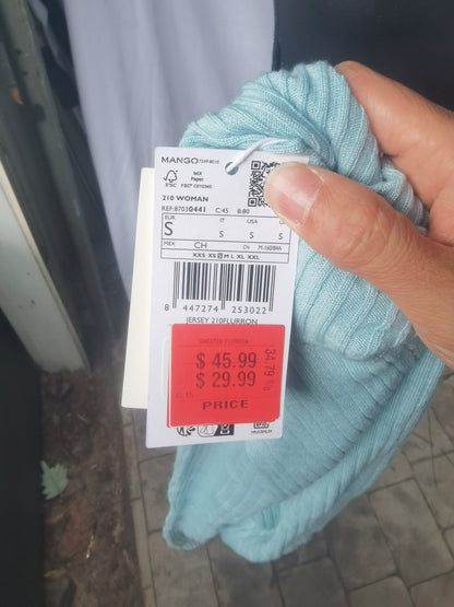 MANGO Fine-Knit Turtleneck Sweater size S