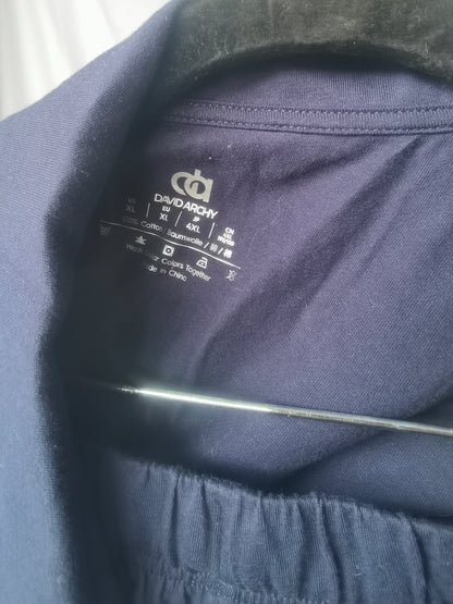 DAVID ARCHY Mens Pajamas Set Soft Cotton Notched Collar Pajamas for Men Long Sleeve Mens Sleepwear with Pockets & Front Fly  Size XL