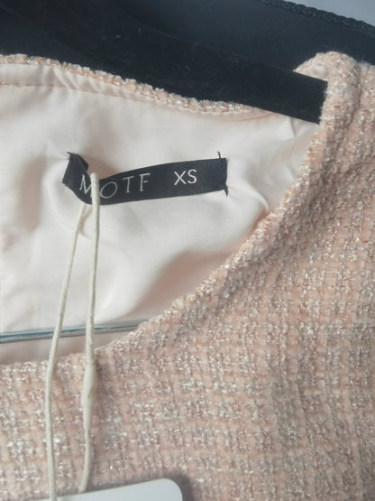 SHEIN Frenchy Women's Solid Button Back Puff Sleeve Ruffle Hem Shirt Size XS