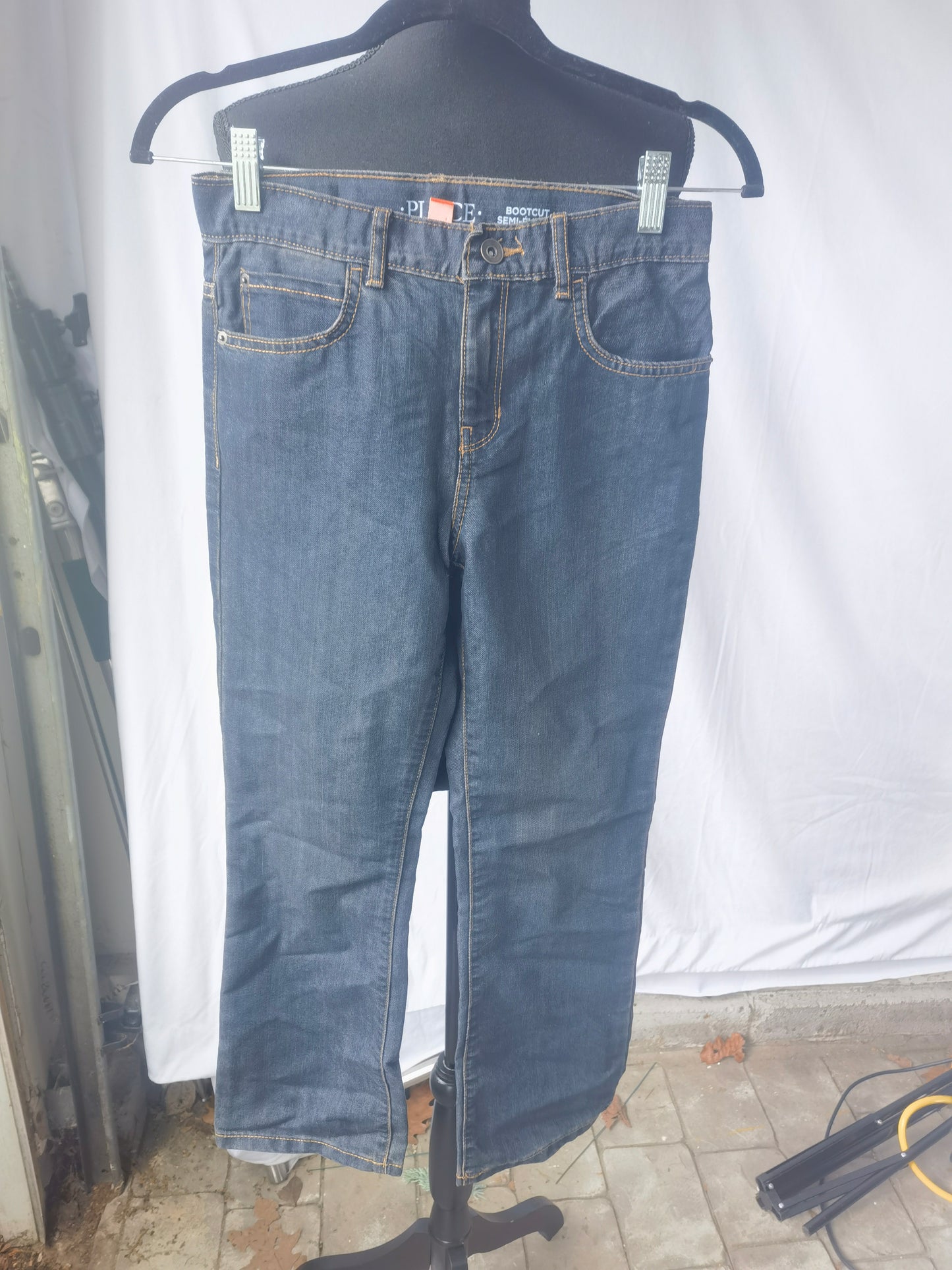 Dark Stone Washed Carpenter Dungaree Jean size 10