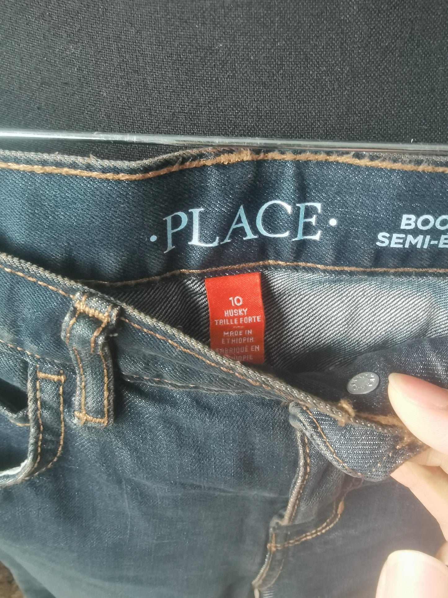 Dark Stone Washed Carpenter Dungaree Jean size 10