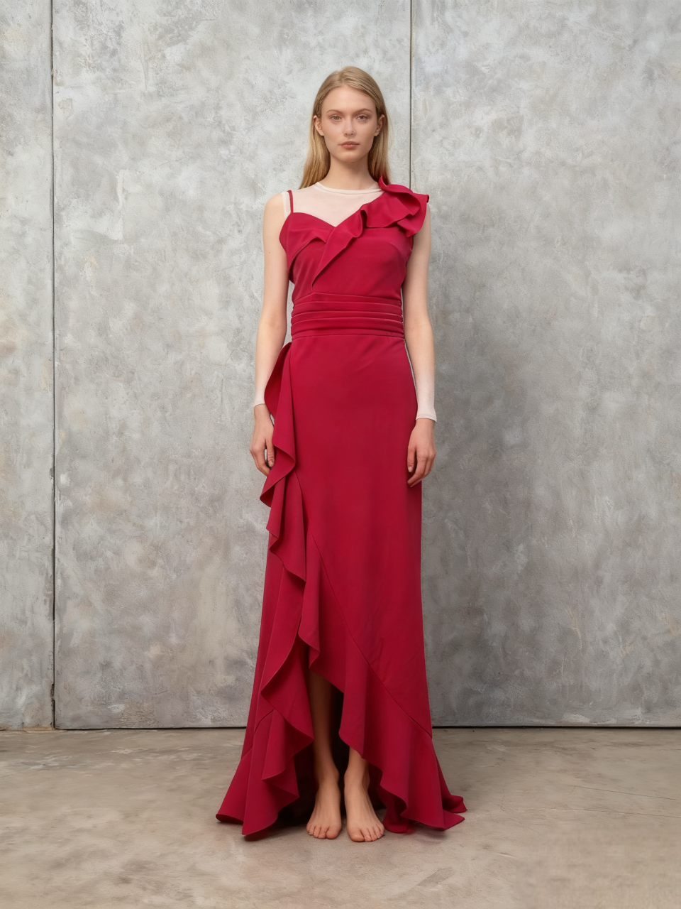 Red Long Dress Size S