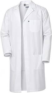 DR Uniforms Lab Coat for Men - 100% Cotton - Unisex Lab Coat - White Long Coat - Lab Coat for Students and Doctor - White Size L