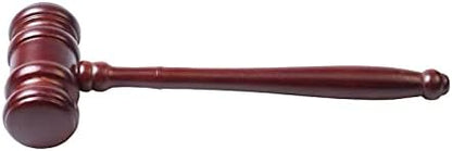 Handmade Wooden Gavel and Block Set Perfect for Lawyer Judge Auction Sale Meetings Student and Gifts (Round Block I)