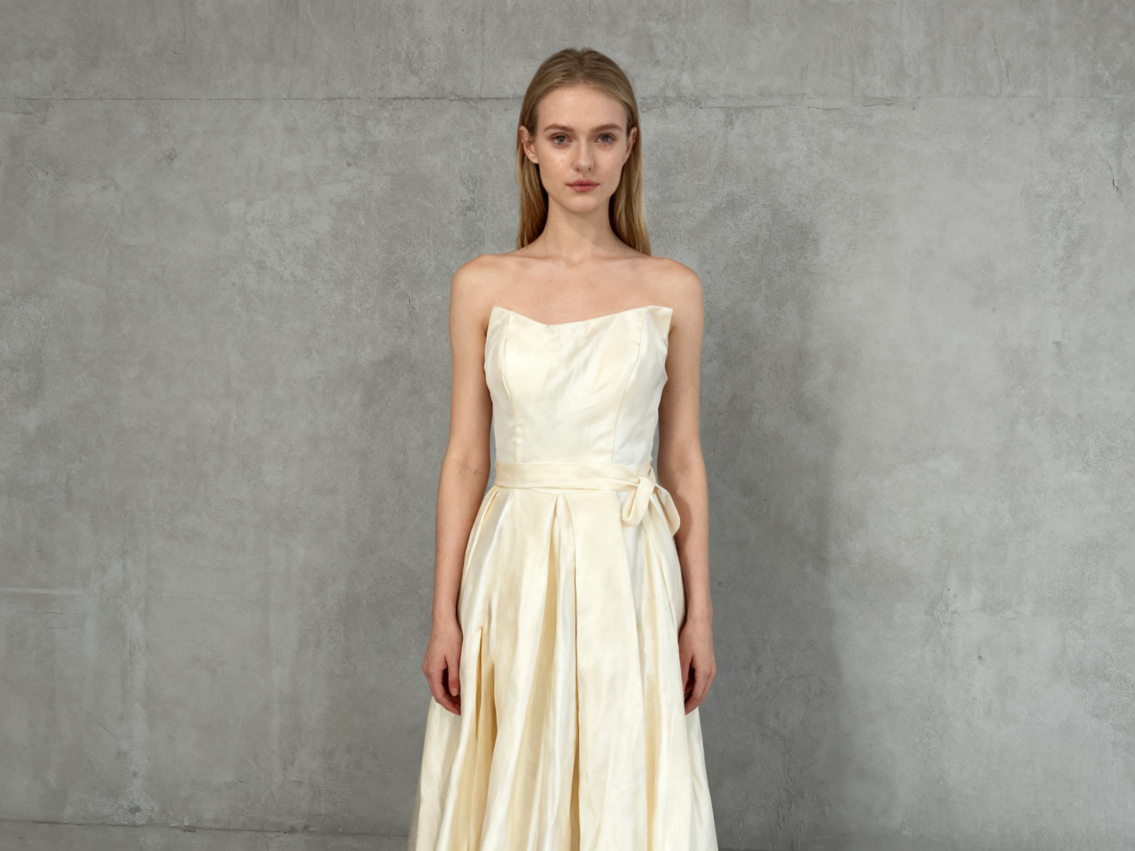 Beige Strapless Long Dress Size 88-70-96