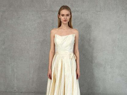 Beige Strapless Long Dress Size 88-70-96