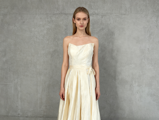 Beige Strapless Long Dress Size 88-70-96