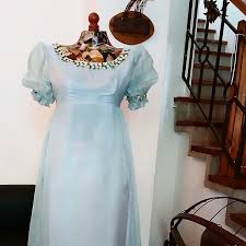 LTAKK Regency Dress Women Regency Costume Empire Waist Tea Party Victorian Gown with Sash and Corsage size S