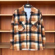 Mens Long Sleeve Shirt Jacket Button Up Plaid Jacket Shacket Fall Winter Warm Outfits Loose Fit Work Cotton Topssize M