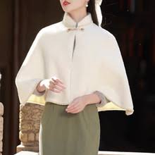 Women Wedding Bridal Cloak Winter Warm Evening Party Cape Bridesmaid Prom Bolero Jacket Mandarin Collar Coat  size S