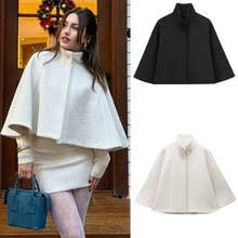 Women Wedding Bridal Cloak Winter Warm Evening Party Cape Bridesmaid Prom Bolero Jacket Mandarin Collar Coat  size S
