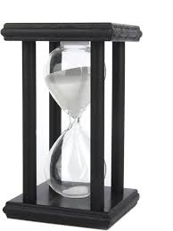 ZYAQ Wooden Sandglass Hourglass Sand Timer Clock Home Decoration (60 Minutes, Black-White)