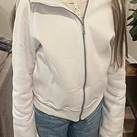 Trendy Queen Womens Zip Up Hoodies Jackets Cropped Sweatshirts Fleece Fall Outfits Casual Comfy Y2k Tops Winter Clothes 2025  size M