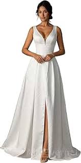 AIMEvernal Bridal Gowns Elegant Royal Style Simple Wedding Dress Women's Cocktail Dress Sexy Maxi Skirt Guest Wedding Dresses Size 4