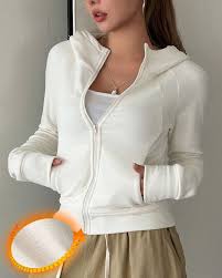 Floerns Women's Casual Long Sleeve Zip Up Cropped Hoodie Sweatshirts  Size xs