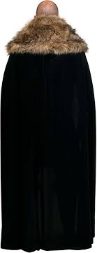 Fun Costumes Black Faux Fur Collar Viking Cape for Adults Standard Size No