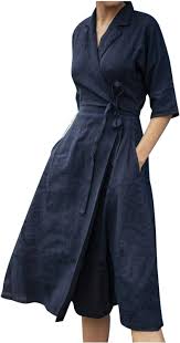Amazhiyu Women Pure Linen Maxi Dress Cap Sleeve Summer Dress with Pocket and Belt size XL