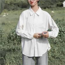 Blouse Women Shirts Turn-Down Collar Long Sleeve Plaid Outwear Pocket White Korean Style Students Leisure All-Match Chic Size XS