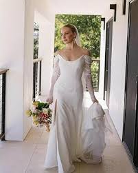Long Sleeves Mermaid Wedding Dresses for Bride Satin Sweetheart Bridal Gowns Formal Evening Dress with Slit LAW700  Size NO