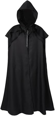 YUEMOL Wizard Cloak 4 Colors Men Cloak Hooded Medieval Monk Costumeï¼Œ Windproof Coat Gothic Wizard Cape Halloween Death Mantles(Blue,X-Large) Size No