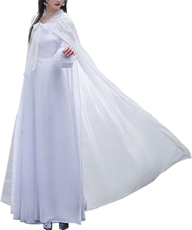 Women's Chinese Hanfu Cloak Tie Front Lightweight Long Mantle Cape Summer Sunscreen Outwear Size S