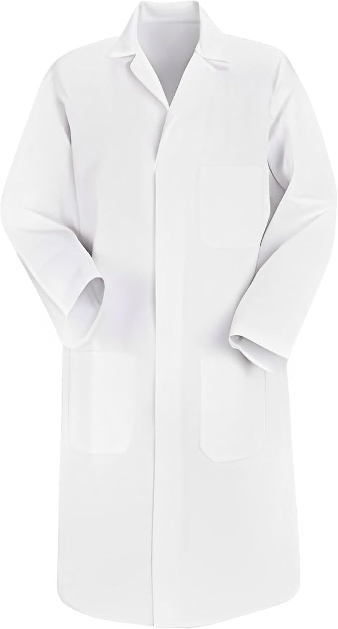 White Lab Coats for Women and Men Unisex Labcoat Professional Lab Coat for Women, Full Sleeve Cotton Long Medical Coat Size M
