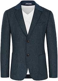 PJ PAUL JONES Mens Herringbone Blazer Vintage Tweed Wool Blend Sport Coat Jacket  size XL