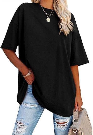 Cotton T Shirts for Womens Lightweight Solid Classic Work Top Shirt Short Sleeve O Neck Tops Summer Basic Tees Tops Size M