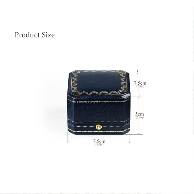 Oirlv Noble Engagement Ring Box Octagonal Ring Box for Wedding Ceremony