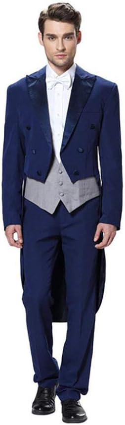 Men's Formalities Tuxedo Costume Morning Suit Vintage Hollywood Formal Tailcoat Slim Fit Peak Lapel Suit Tux Pants Tail Coat  Size No