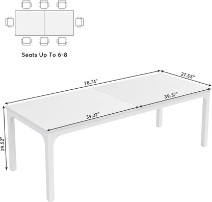 Tribesigns 6.5ft Conference Room Table, 78.74" W x 27.56" D Large Office Meeting Table, Modern Seminar Desk for Boardroom