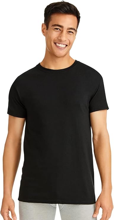 Hanes Men's Ultimate Comfort Fit Undershirt,Crewneck Stretch-cotton T-Shirt, 4-pack Size L