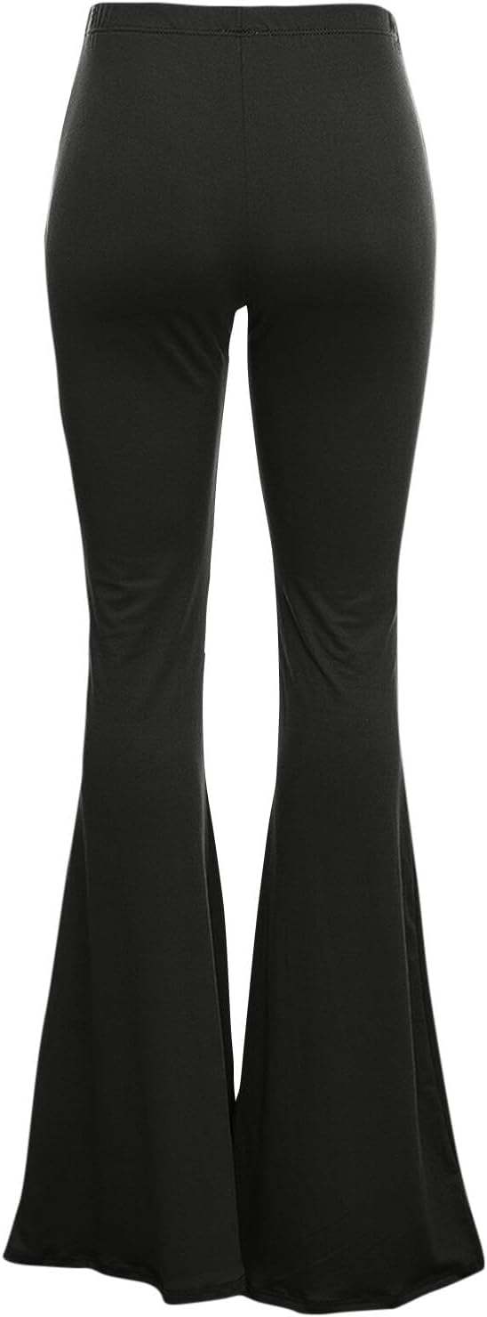 Women's Solid High Waist Mermaid Pants Casual Stretchy Disco Bell Bottom Wide Leg Leggings Yoga TrousersSize Unavailable