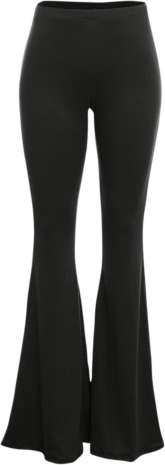 Women's Solid High Waist Mermaid Pants Casual Stretchy Disco Bell Bottom Wide Leg Leggings Yoga TrousersSize Unavailable