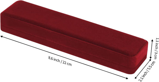 LETURE 4 Pieces Velvet Bracelet Necklace Pendant Jewelry Box, Small Long Jewelry Watch Gift Box for Proposal, Wedding, Engagement, Christmas (RED-4PCS)