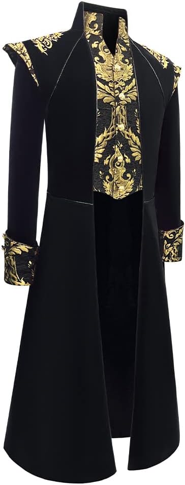 Men's Steampunk Medieval Tailcoat Jacket Victorian Gothic Frock Coat 2XL