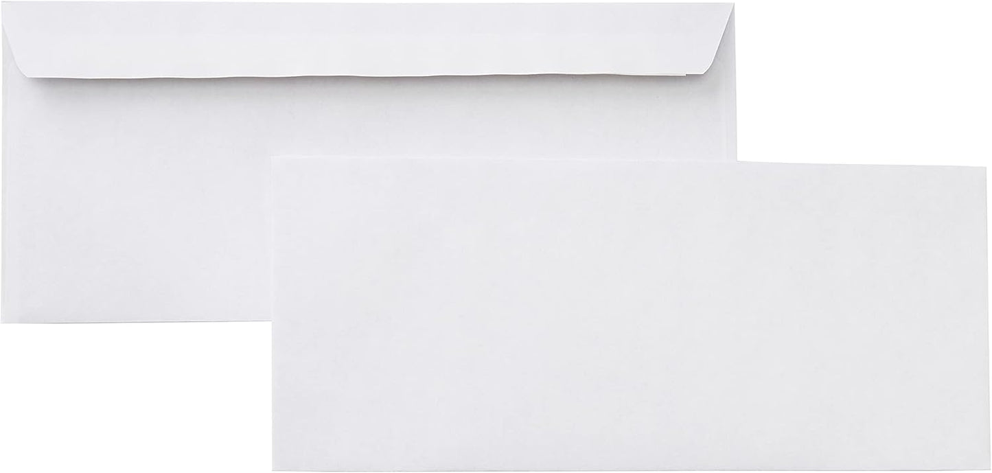 Amazon Basics #10 Security-Tinted Self-Seal Business Letter Envelopes, Peel & Seal Adhesive Closure, White, 500-Pack