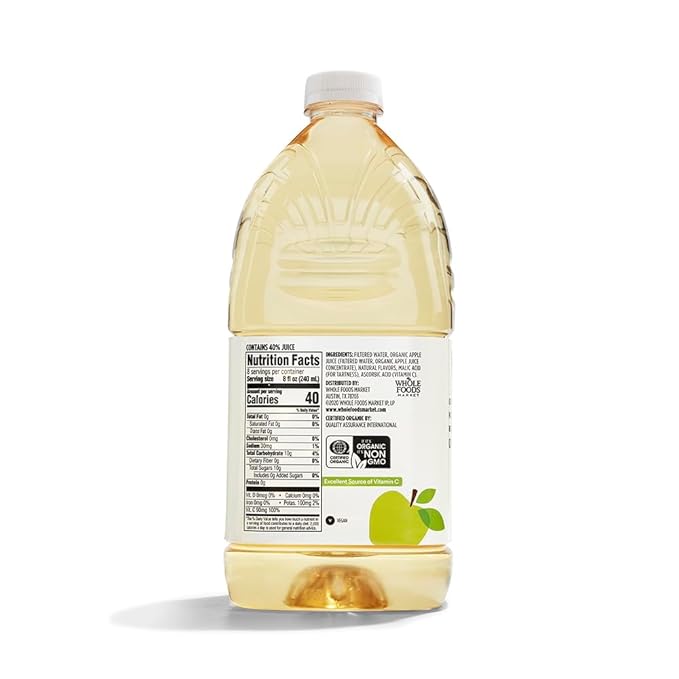 365 by Whole Foods Market, Organic Reduced-Sugar Apple Juice, 64 Fl Oz