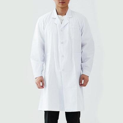 White Lab Coats for Women and Men Unisex Labcoat Professional Lab Coat for Women, Full Sleeve Cotton Long Medical Coat Size M